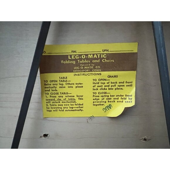 Vintage Leg-O-Matic Wood Folding Chair Vinyl White Seat RV, Camping, Any Room - Picture 7 of 11